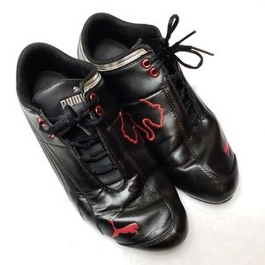 Puma Ferrari Black and Red Sneakers